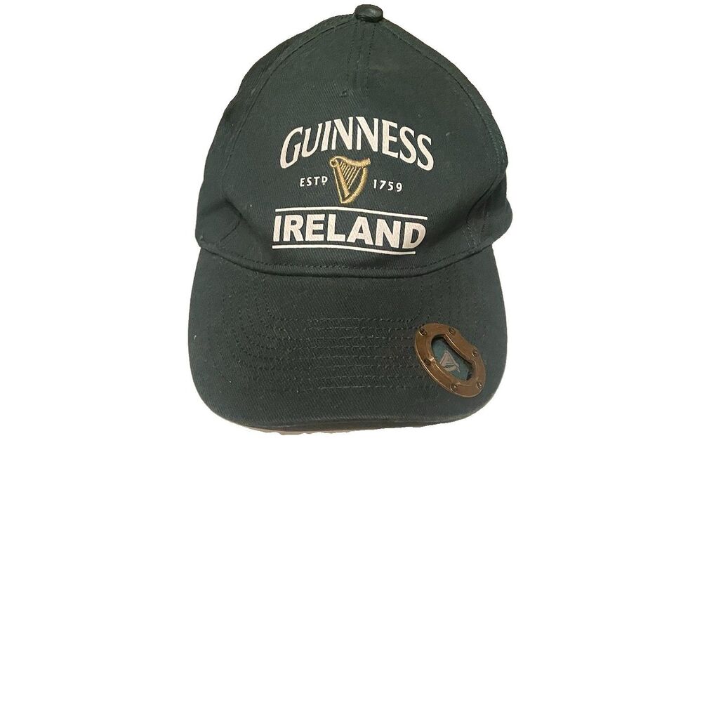 Guinness Beer Cap with Bottle Opener Visor Emerald Green Pubwear Utility Hat OS